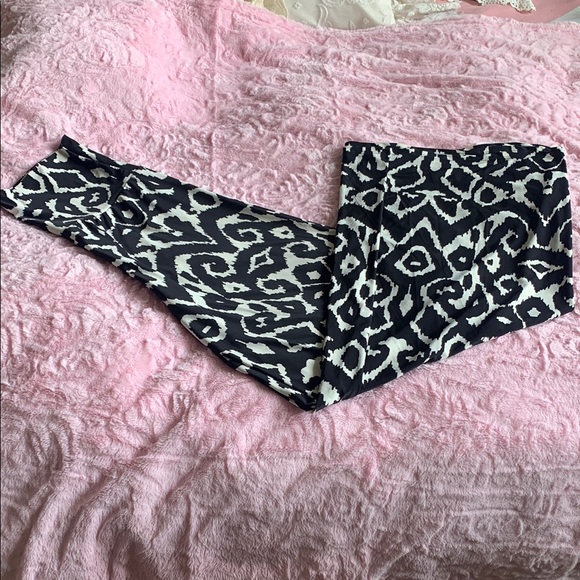 Y2K Black and White fold over waist palazzo wide leg Pants NWT Large - Picture 4 of 9